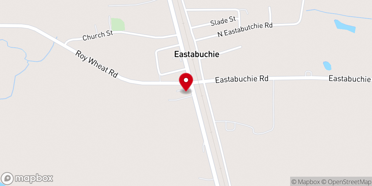 Map showing location of eastabuchie baptist church