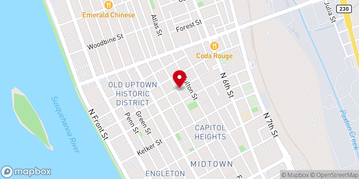 Map showing location of Rose of Sharon Baptist Church