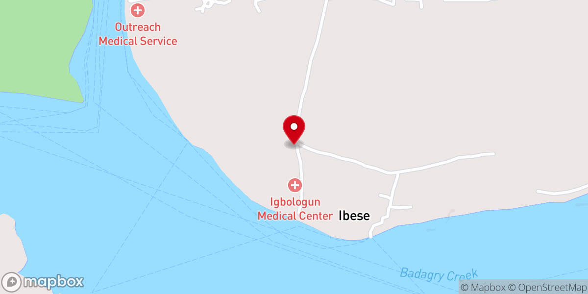 Map showing location of Four square gospel church