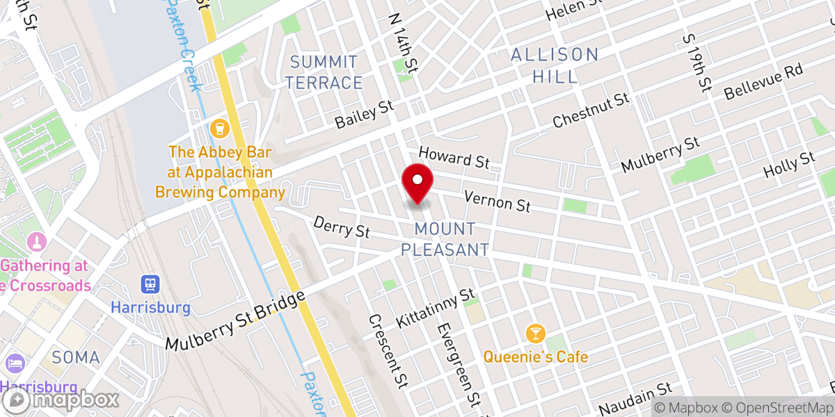 Map showing location of Christ Lutheran Church