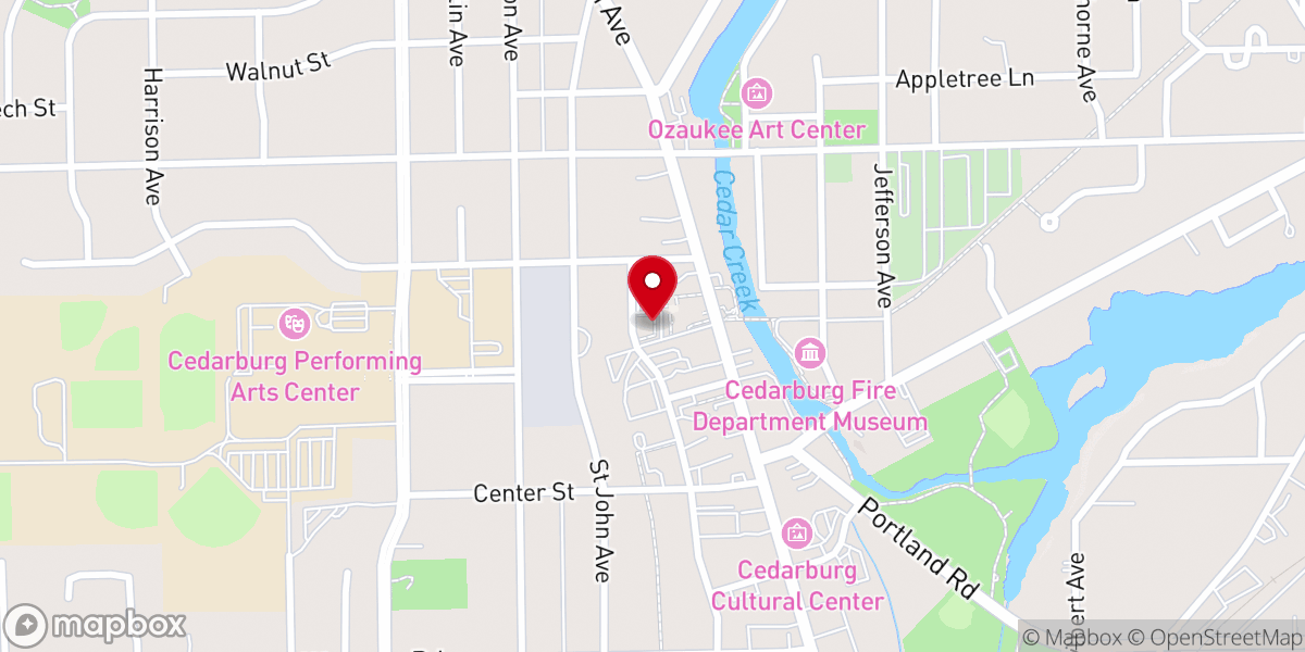 Map showing location of Festivals of Cedarburg, Inc