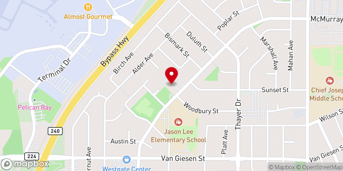 Map showing location of Richland Seventh-day Adventist Church