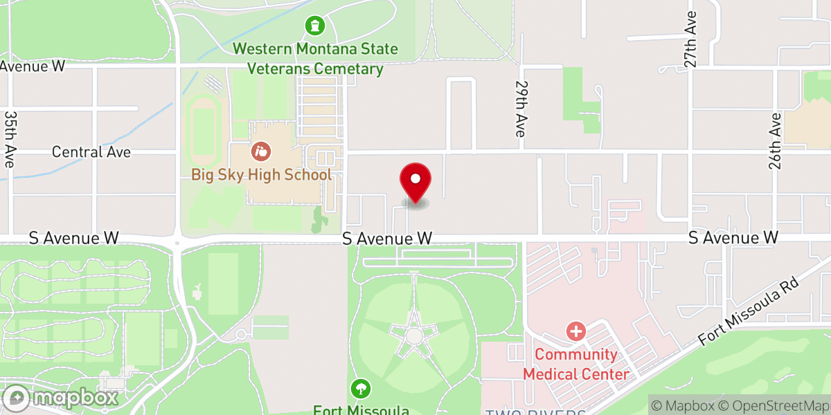 Map showing location of Christ Church Missoula
