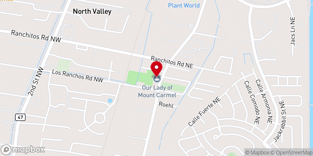 Map showing location of Church of Our Lady of Mount Carmel
