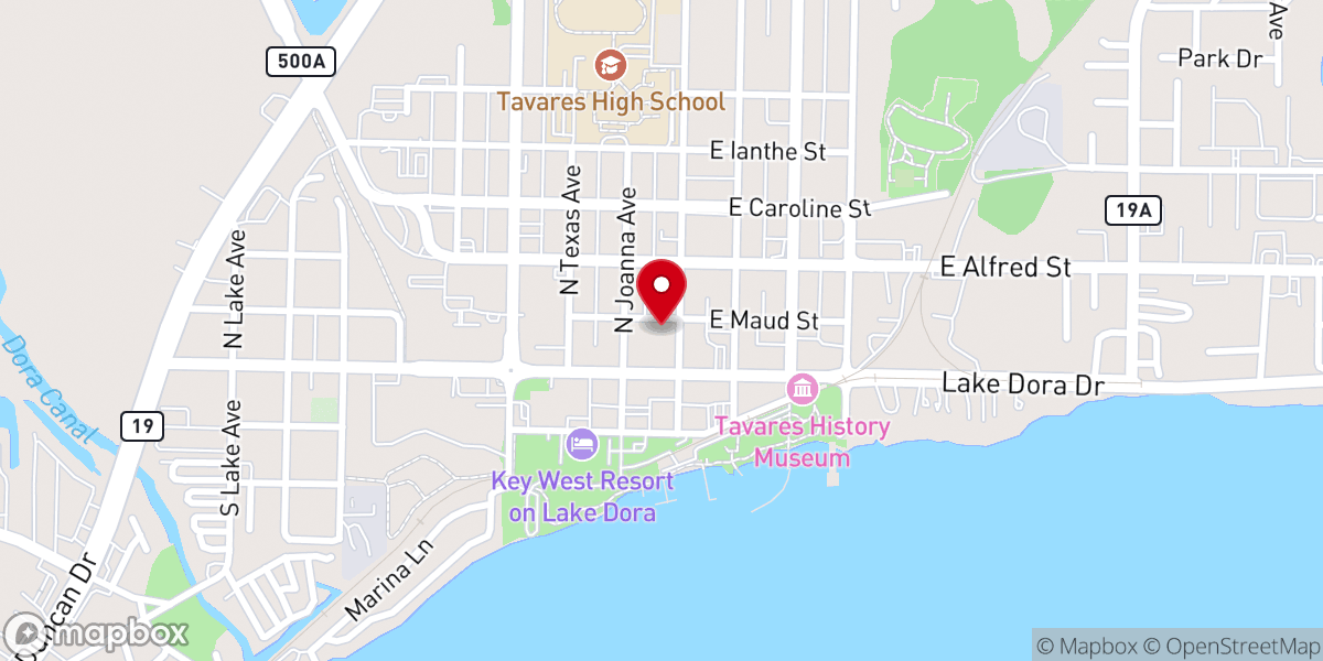 Map showing location of Lake County Baptist Association