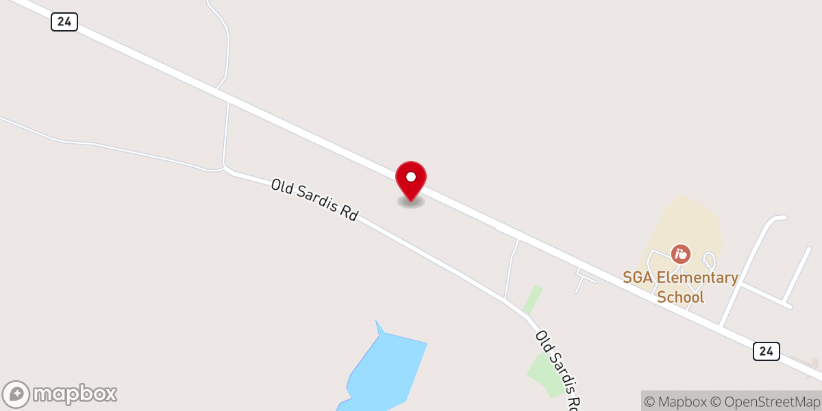 Map showing location of Beech Branch Baptist Church