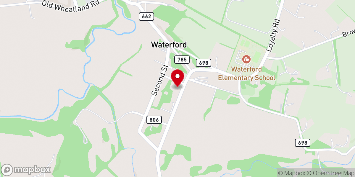 Map showing location of Catoctin Presbyterian Church