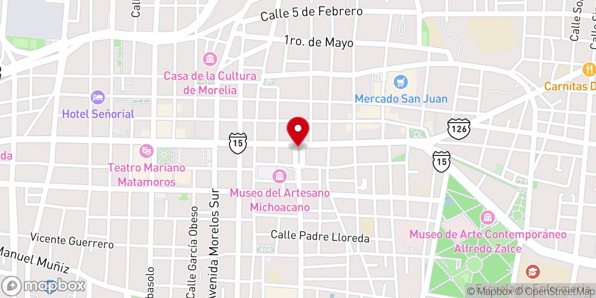 Map showing location of Primera Iglesia Bautista