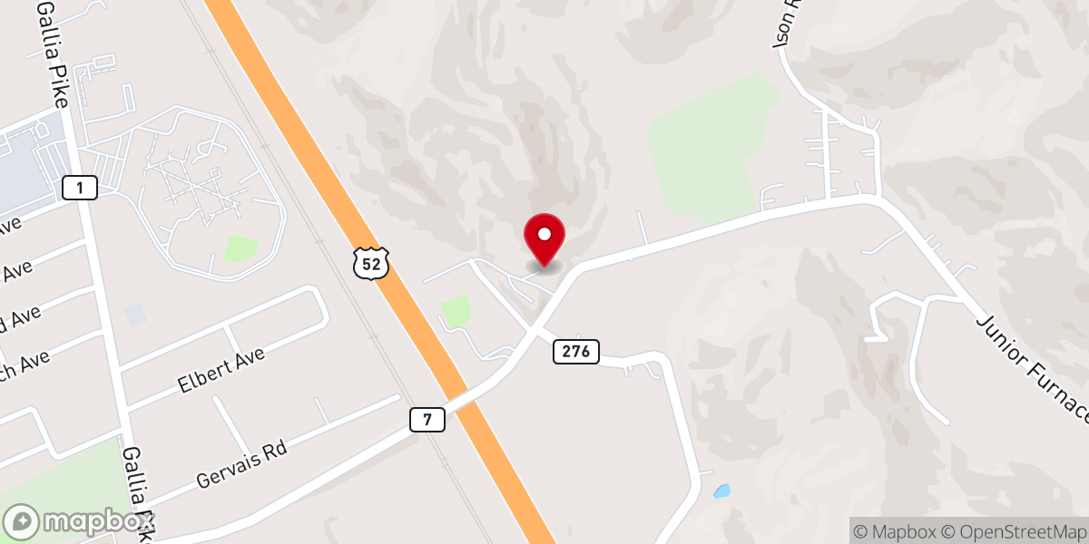 Map showing location of Jeanettes Creek Christian Baptist Church