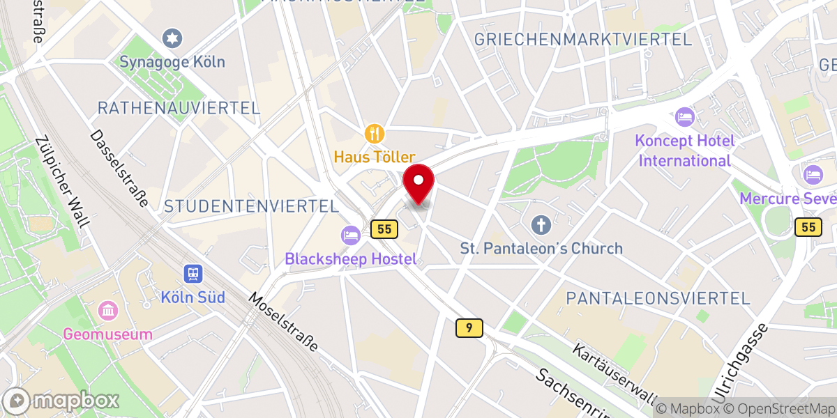 Map showing location of Adventgemeinde Köln-Mitte