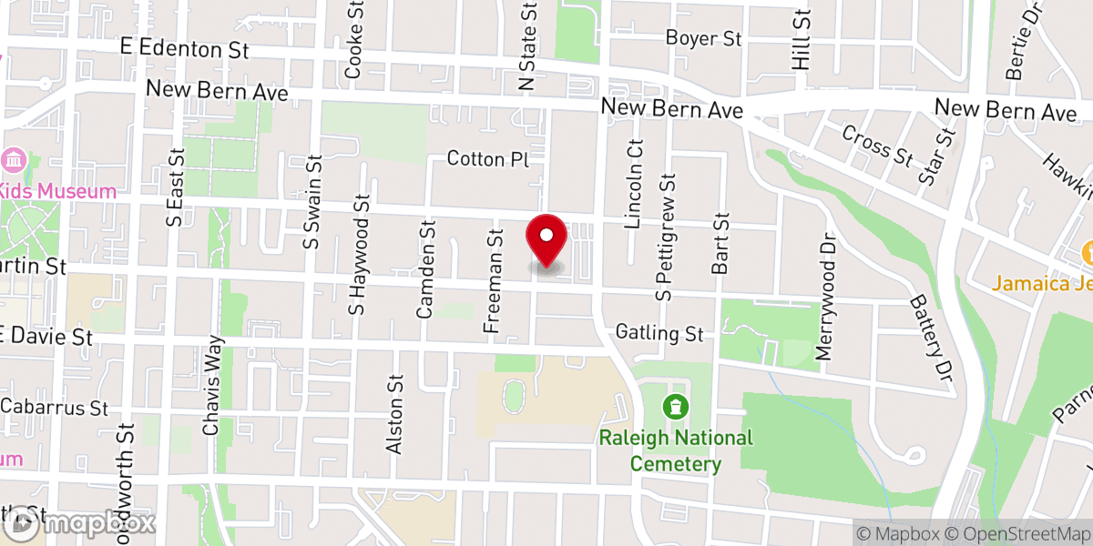 Map showing location of Martin Street Baptist Church