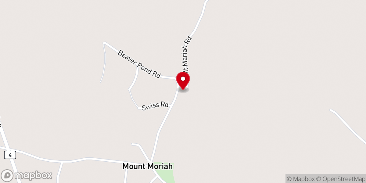 Map showing location of Mount Mariah Church