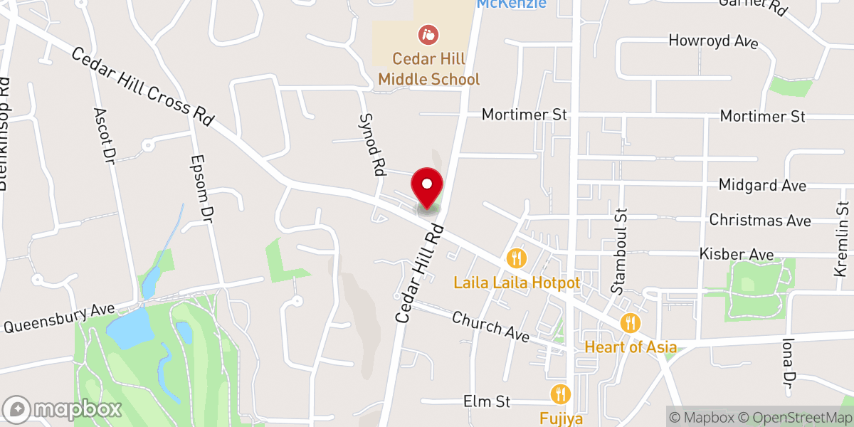 Map showing location of St. Luke Anglican Church