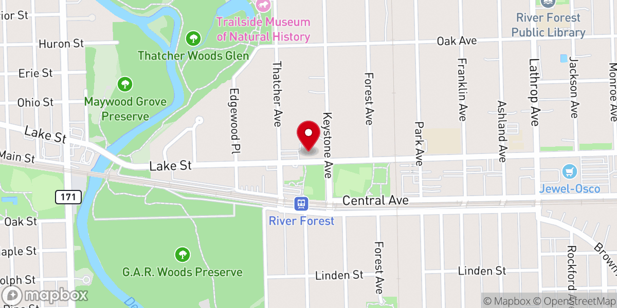 Map showing location of River Forest United Methodist Church