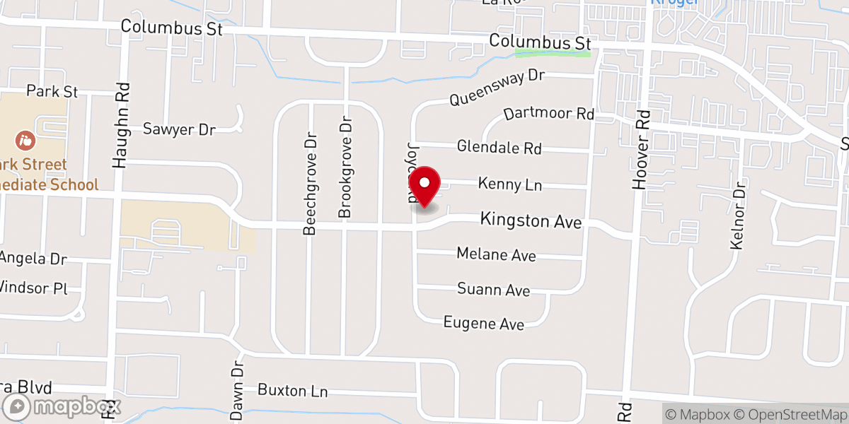 Map showing location of First Baptist Church of Grove City