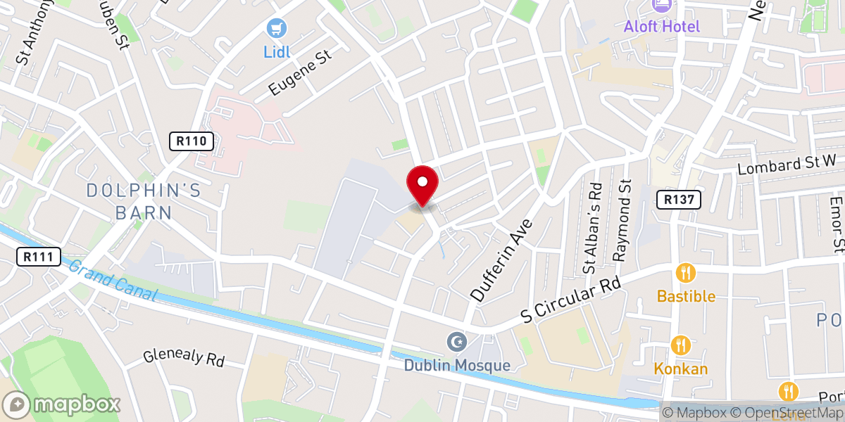 Map showing location of Stolpersteine Memorial to Irish Holocaust Victims