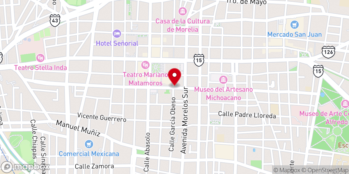 Map showing location of Iglesia Nacional Presbiteriana Salem