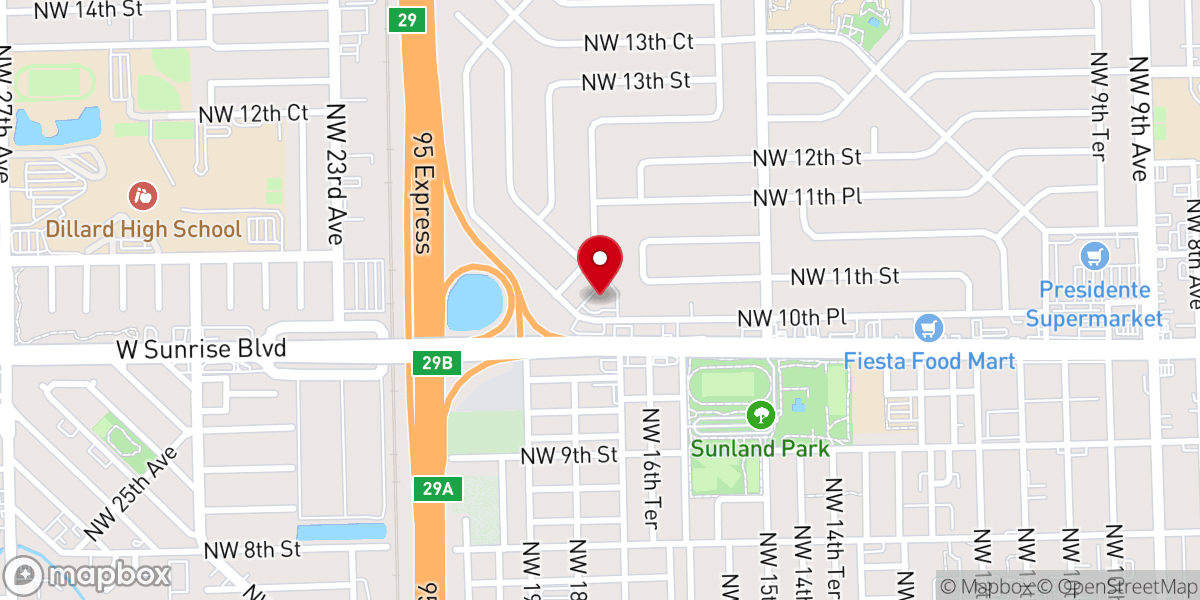 Map showing location of Fort Lauderdale New Testament Church