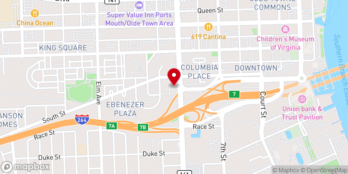 Map showing location of St James Episcopal Church