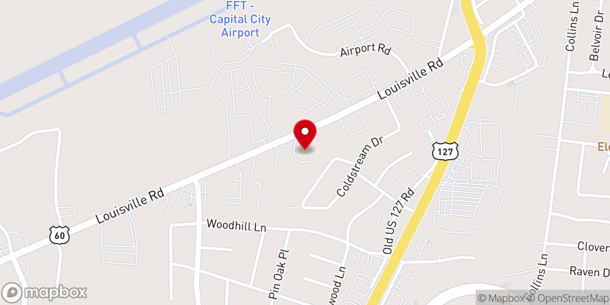Map showing location of Hope Lutheran Church