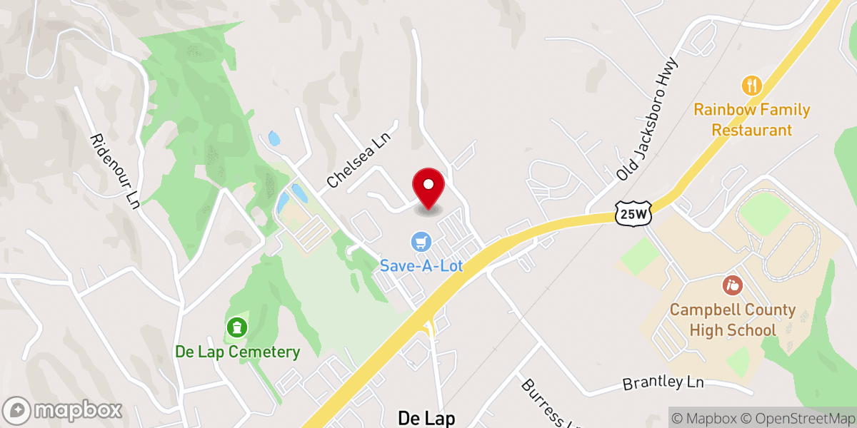 Map showing location of Hope & Stand Church