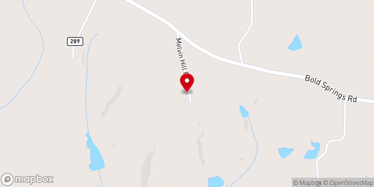 Map showing location of Melvin Hill Church