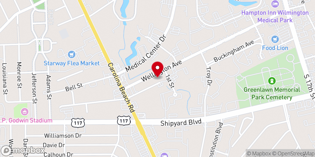Map showing location of Apostolic Tabernacle Church