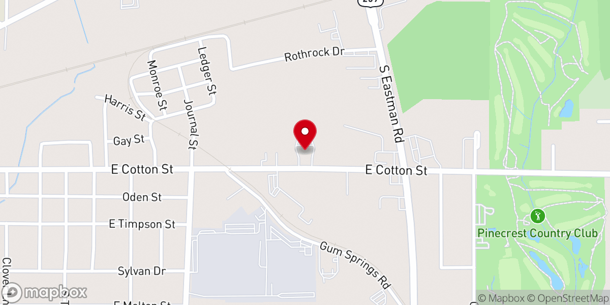 Map showing location of East Cotton Street Church of Christ