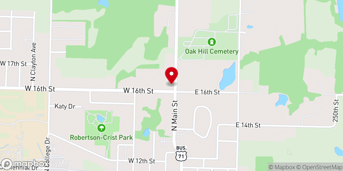 Map showing location of Temple Baptist Church
