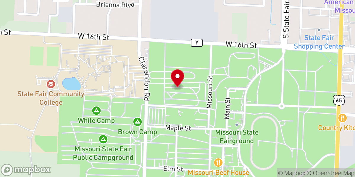 Map showing location of Missouri State Fairgrounds