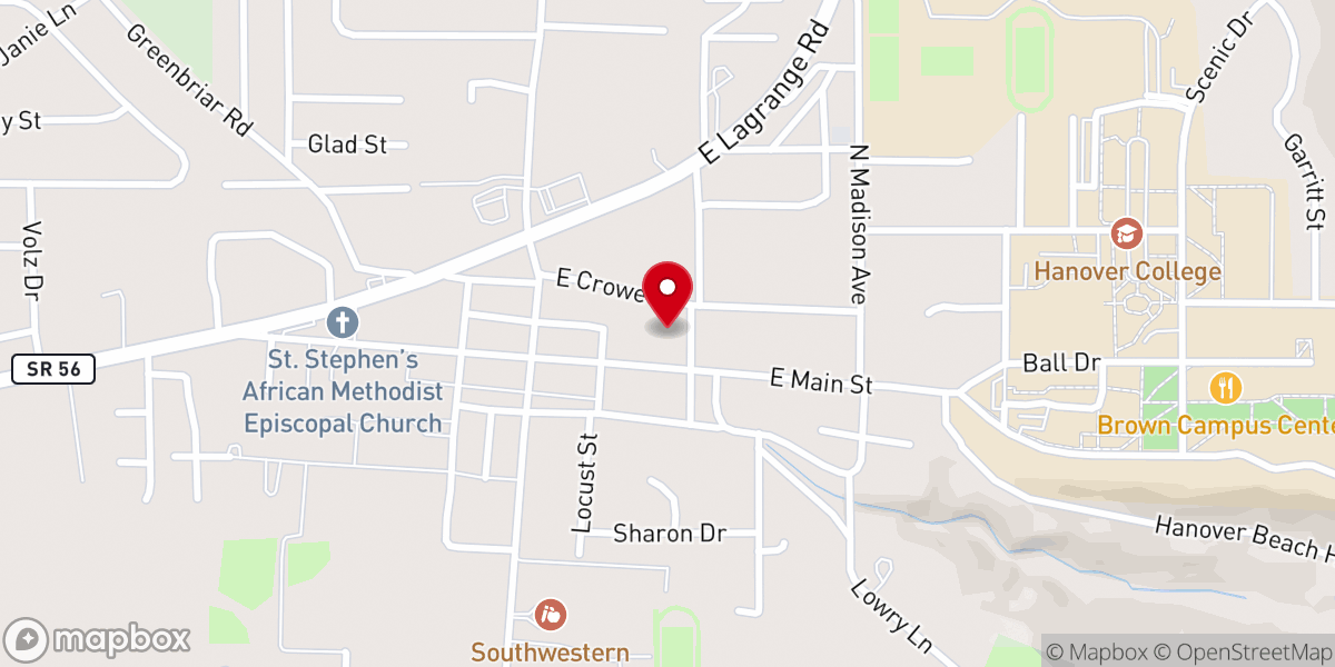 Map showing location of Hanover Presbyterian Church