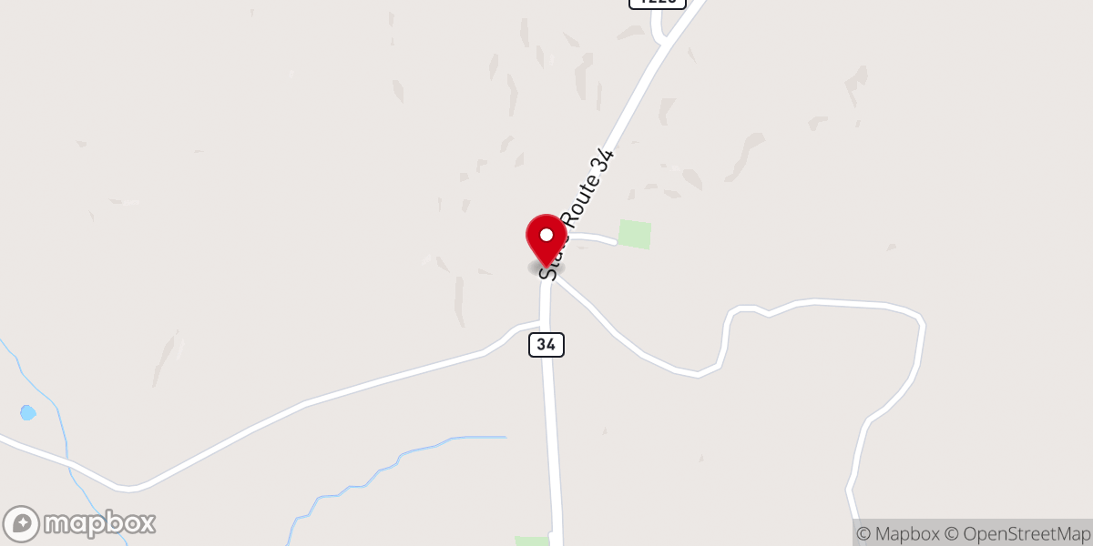 Map showing location of Sardis Baptist Church