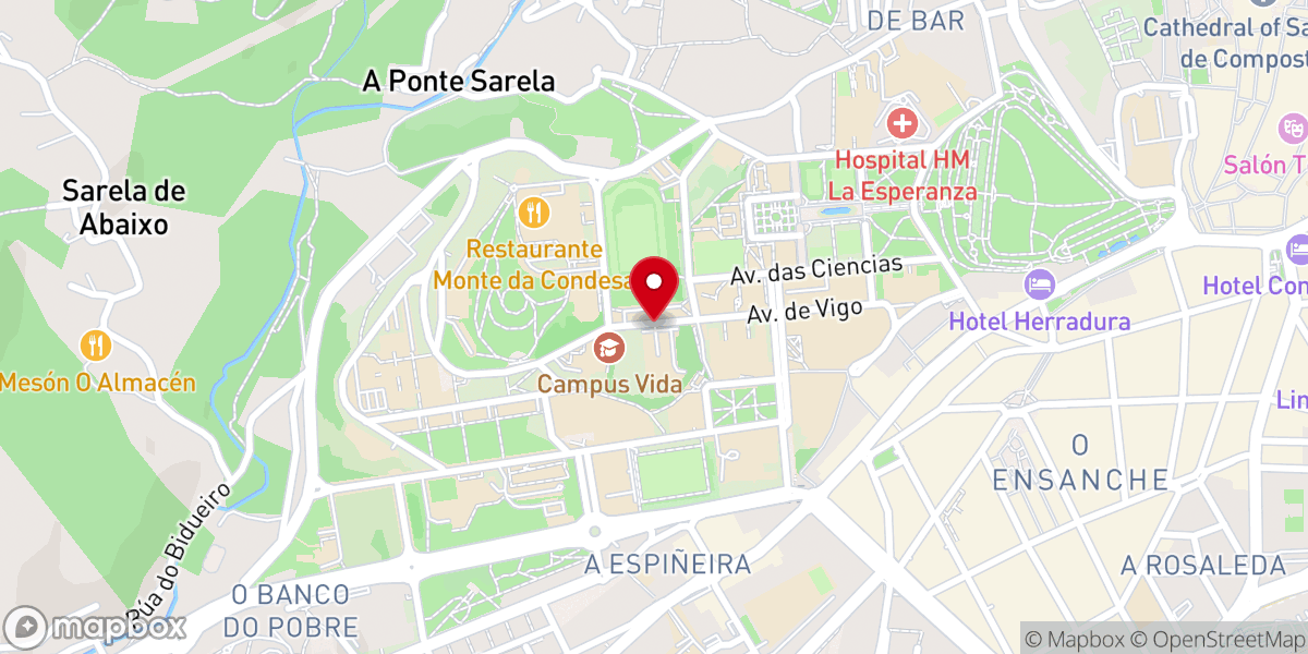 Map showing location of Casa Diocesana Via Lucis