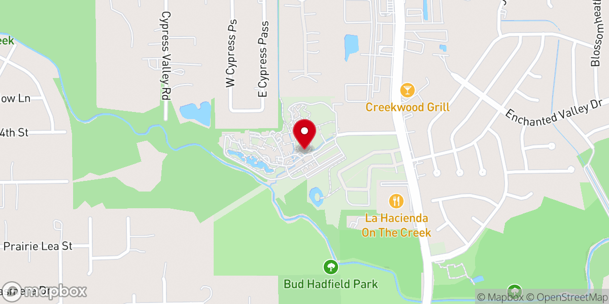 Map showing location of Bayou City Fellowship - Cypress