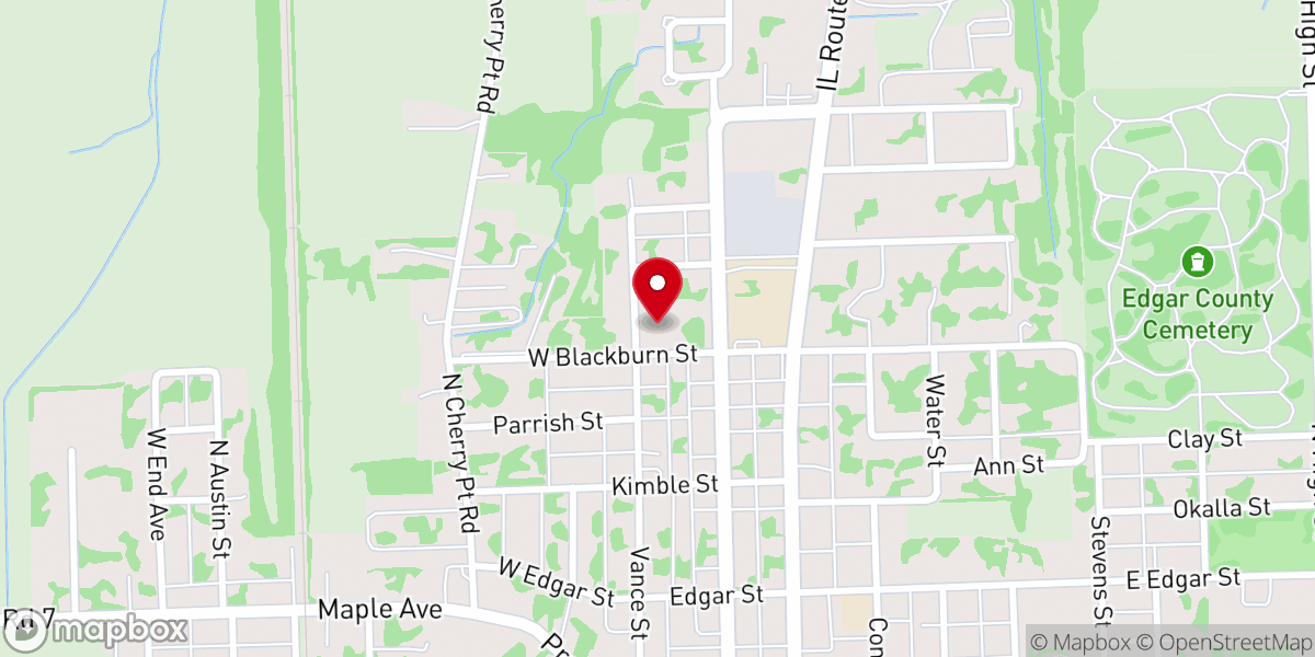 Map showing location of First Assembly of God
