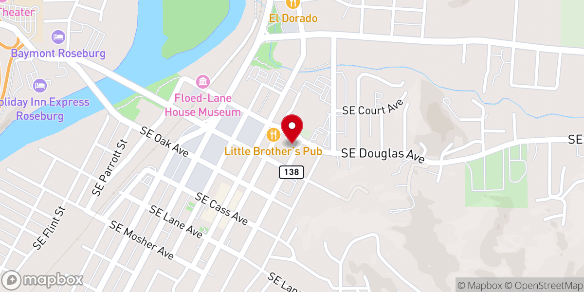 Map showing location of First Christian Church