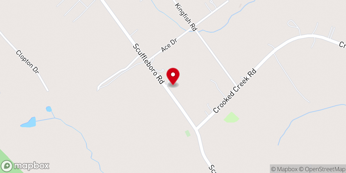 Map showing location of Free Gift Baptist Church