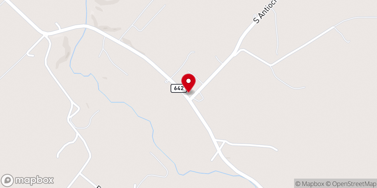 Map showing location of Antioch Church