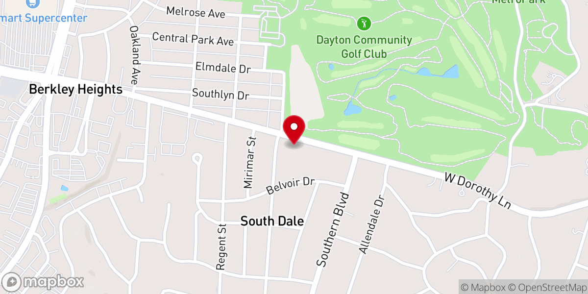 Map showing location of Dorothy Lane American Baptist Church