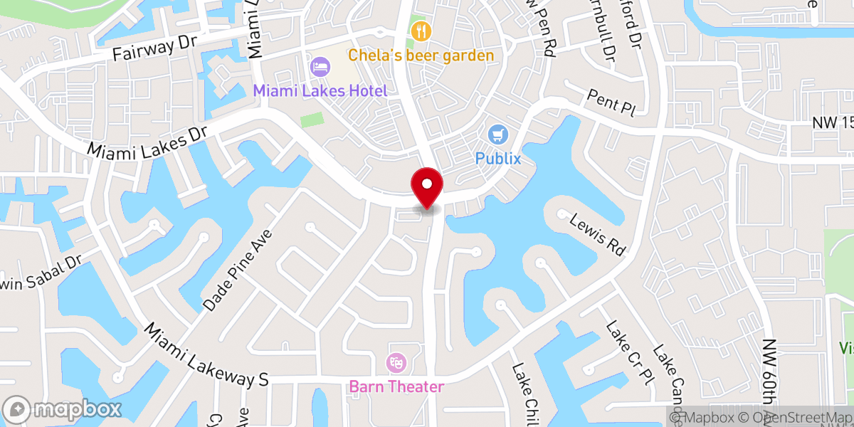 Map showing location of Hope at Miami Lakes United Methodist Church