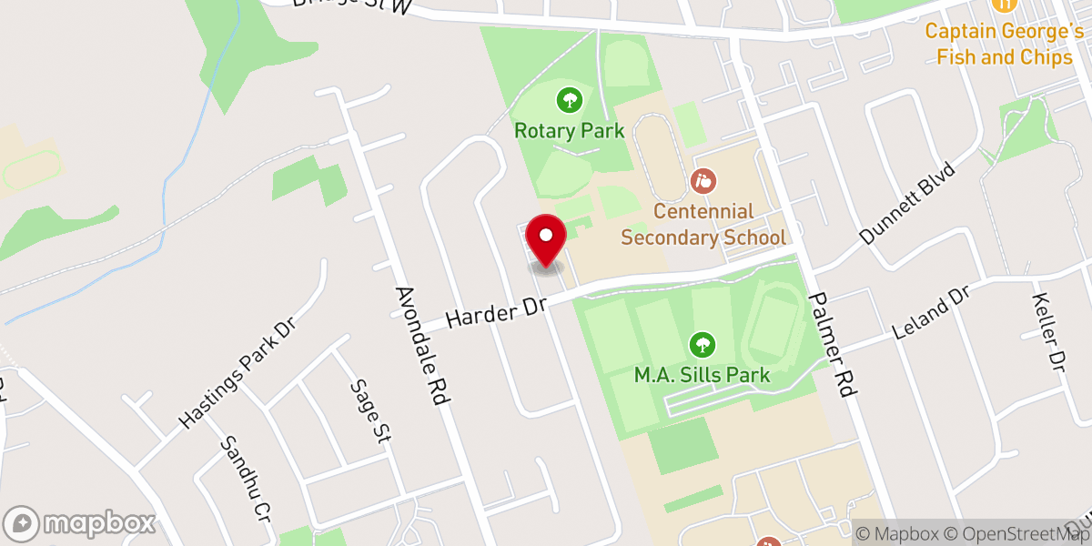 Map showing location of Hastings Park Bible Church