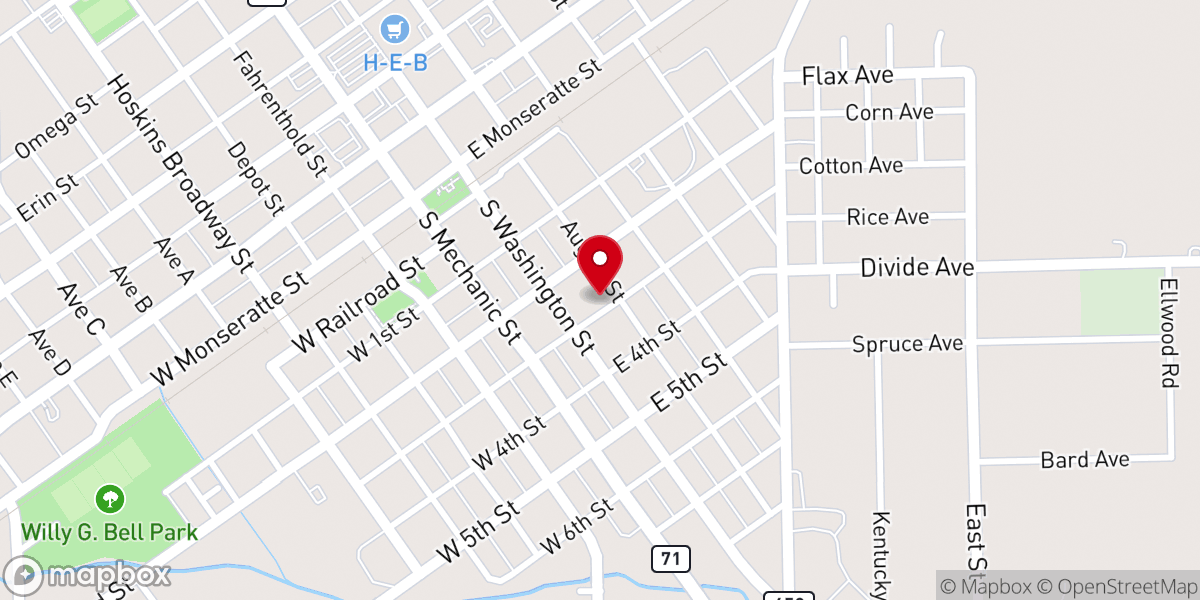 Map showing location of St Paul United Methodist Church