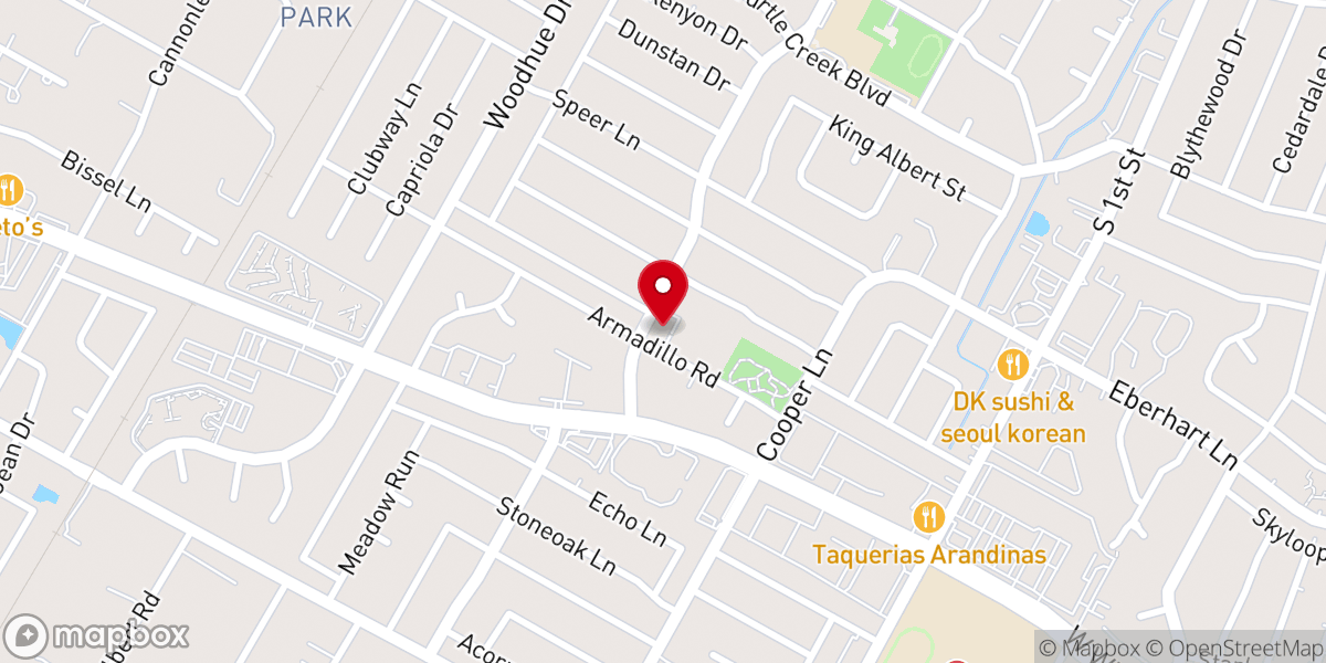 Map showing location of St Andrew Kim Taegon Korean 오스틴 한인 성당
