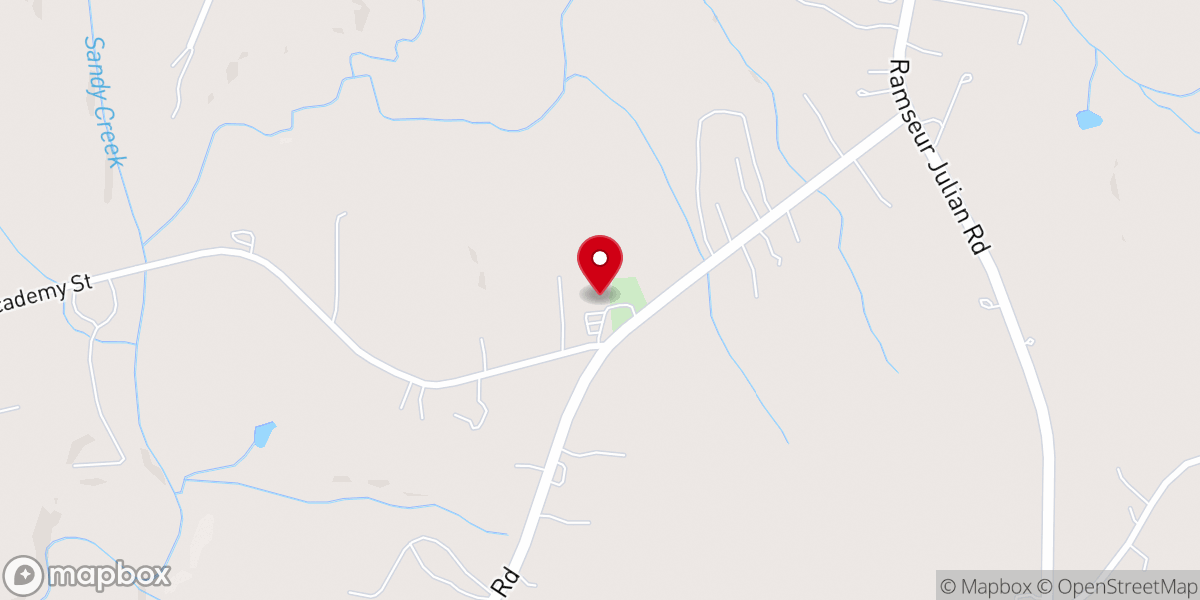Map showing location of Patterson Grove Church