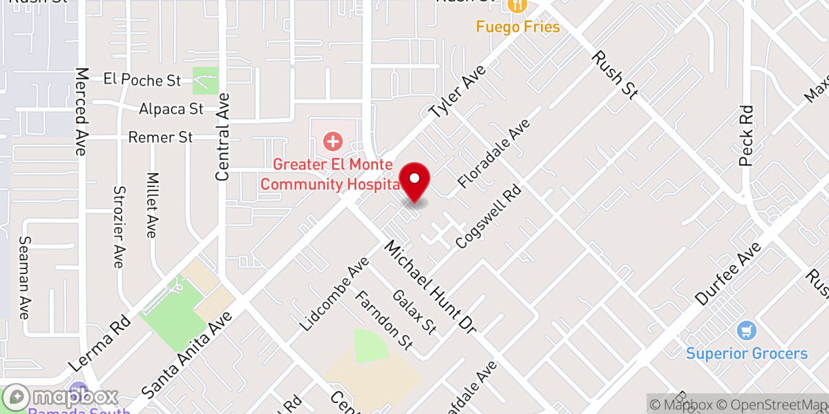 Map showing location of Epiphany Catholic Church