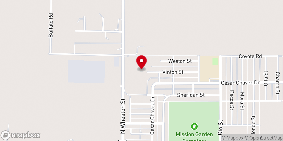 Map showing location of First Church Of God In Christ