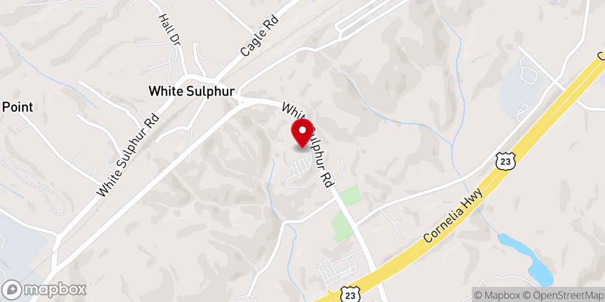Map showing location of Air Line Baptist Church
