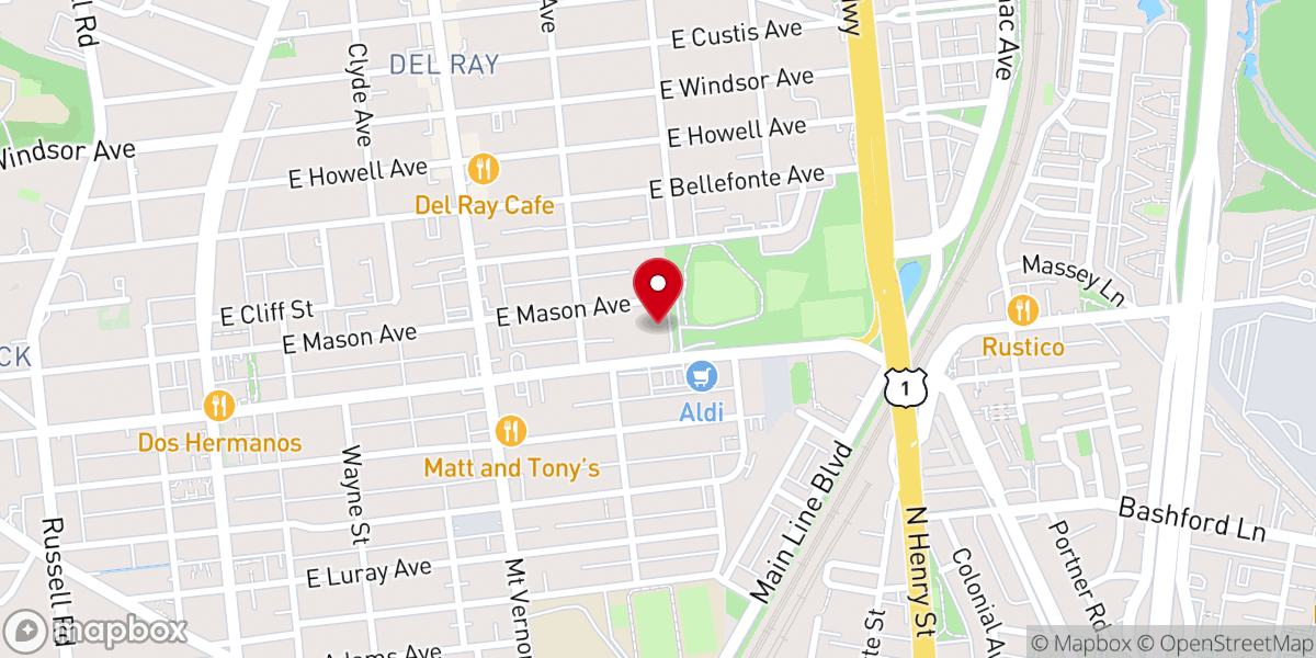 Map showing location of YMCA Alexandria