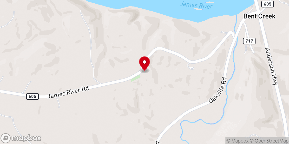 Map showing location of Maple Grove Baptist Church