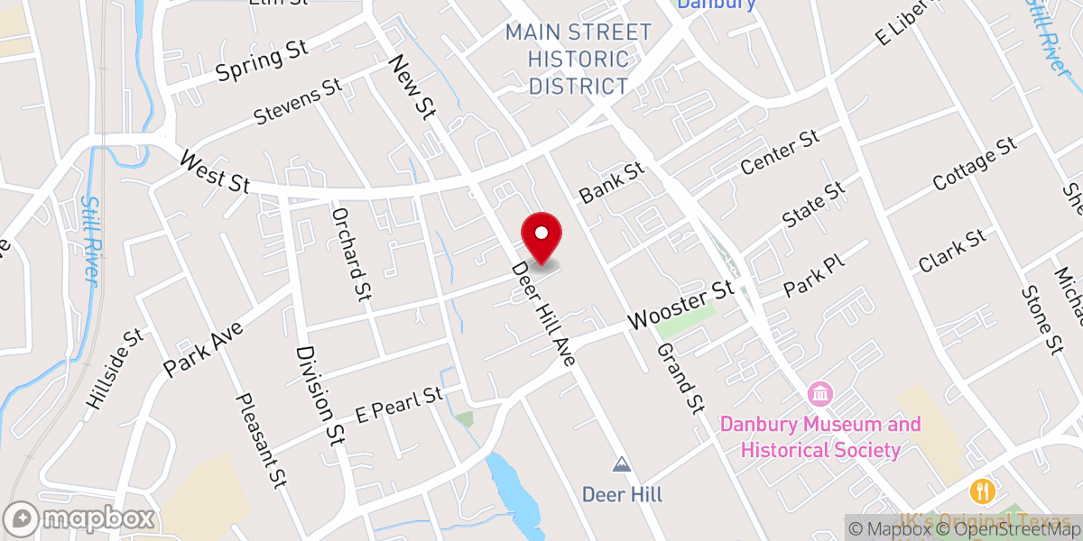 Map showing location of Pentecostals of Danbury